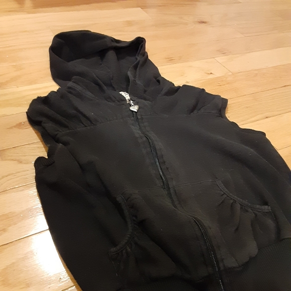 Jackets & Blazers - Black Mini sleeveless jumper, jacket with pockets